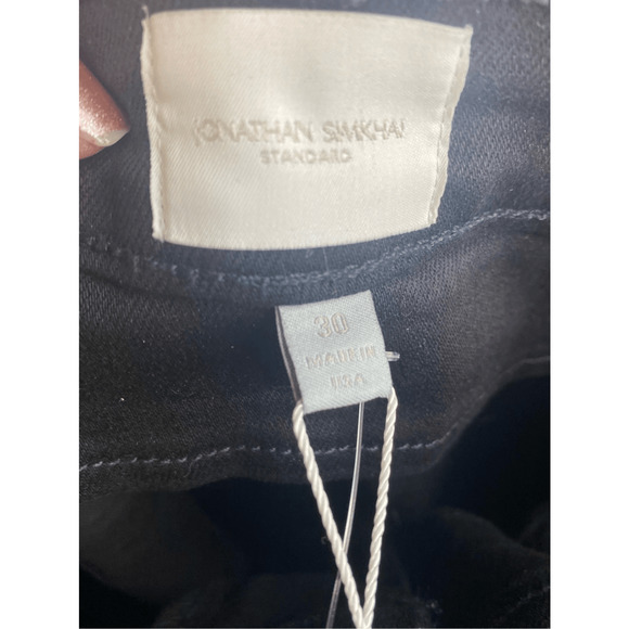 Jonathan Simkhai NWT Amelia Straight Leg Denim in Black Coated Size 30 - Picture 7 of 10